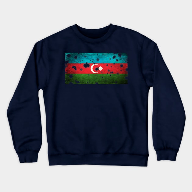 Azerbaijan Flag Grunge Crewneck Sweatshirt by Historia